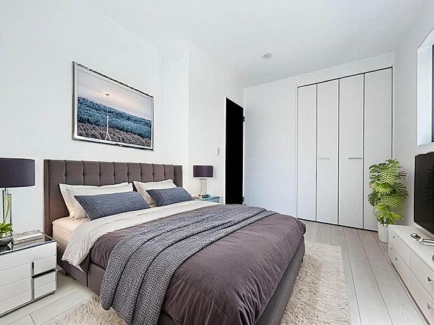 【施工例:Room】
3階建て2階リビング設計の邸宅。陽光が差し込みやすく、明るく暖かな空間を創り出します。