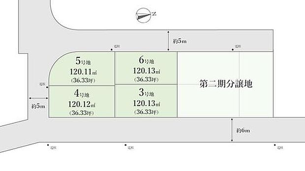 【全体区画図】第一期販売開始!
敷地36坪超のゆとり×学校隣接。緑に包まれた落ち着きと、毎日の暮らしやすさを兼ね備えた家族の未来を育む住環境での暮らしを叶える全7区画。