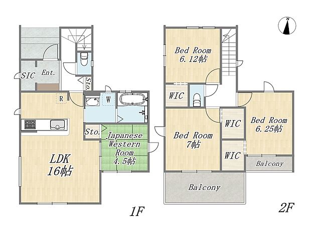 【4LDK+3WIC+SIC+ワイドバルコニー】太陽光パネル搭載、長期優良住宅