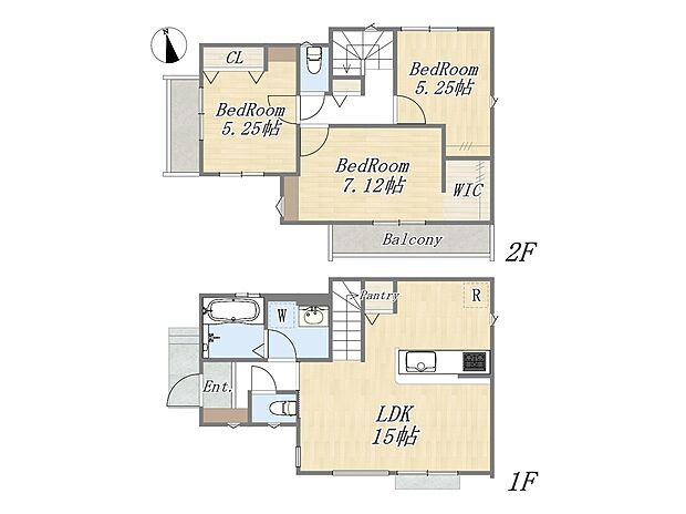 【【参考プラン:15号地】】Plan:3LDK+WIC+Pantry+カースペース|建物参考価格:2000万円|建物面積:79.28m2