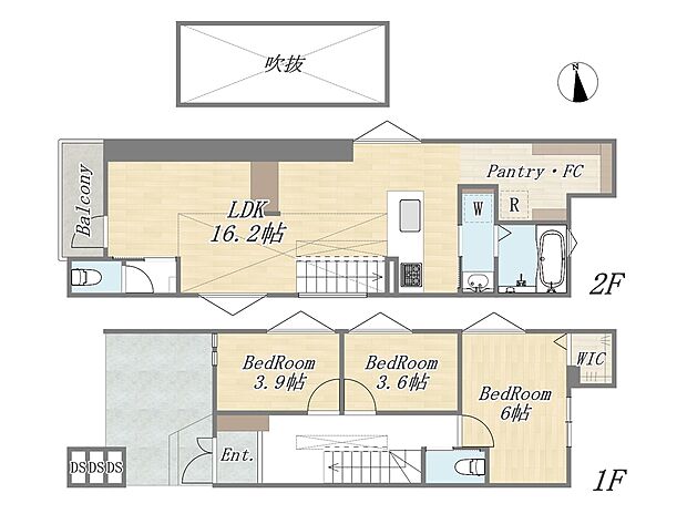 【【参考プラン:C号地】】Plan:3LDK+WIC+FC+Pantry+ビルトインガレージ
建物面積:80.49m2
建物参考価格:2200万円