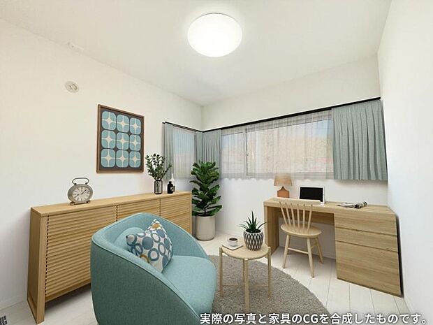 洋室【4号地】（2024年1月撮影）たっぷり収納と、どの家具配置にも対応できるコンセントの数が特徴の子供部屋