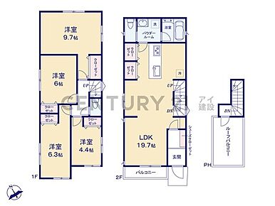 ゆったり寛げる１９.７帖の広々ＬＤＫ！ 