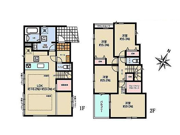 【4LDK】並列駐車2台可能