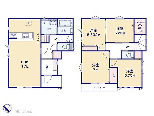 キッチンにあるパントリーは食品等をたくさん収納できます　1号棟