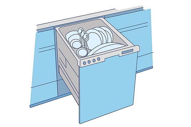 【その他設備】◆家事の時短に効果大の食洗機付き。高温でパワフルに洗い、温風乾燥します。手洗いよりも節水・節約が可能です。