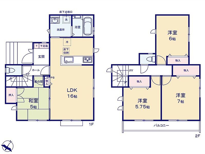 (１号棟)、4LDK、土地面積110m2、建物面積92.33m2