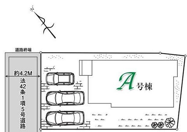 ４５坪超のゆとりある敷地♪車種により２～３台駐車可です。