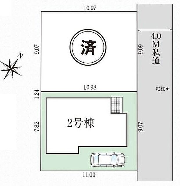 きれいな整形地です！カースペース２台分確保！周辺は第一種低層住居専用地域で落ち着いた住宅街です♪