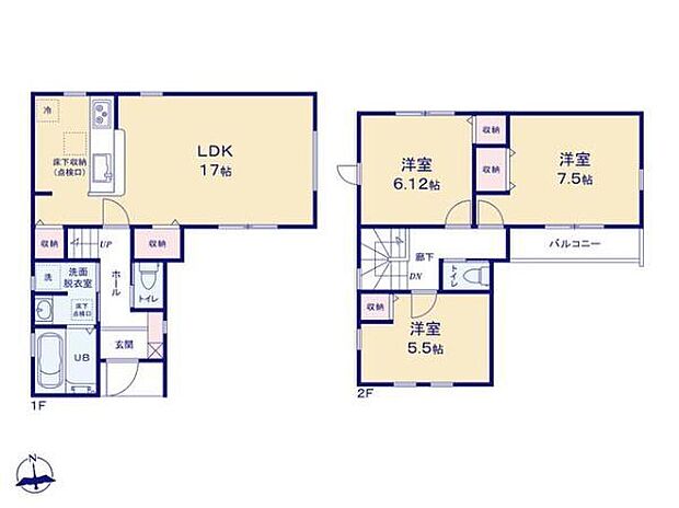 (１号棟)、3LDK、土地面積89.87m2、建物面積83.22m2