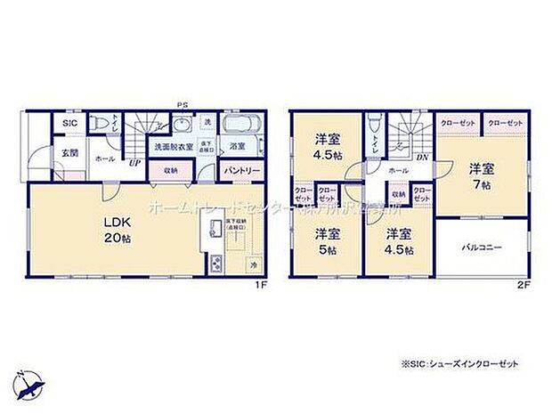(１号棟)、4LDK、土地面積170.33m2、建物面積107.2m2

