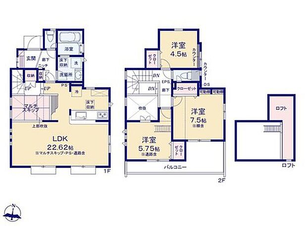 (1号棟)、3LDK、土地面積110.01m2、建物面積96.26m2