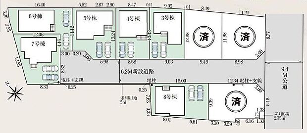 同世代が集まりやすく安心感のある全9棟。新設道路を通した綺麗な街並みです。敷地34坪超え、カースペース全棟2台分確保!周辺は第一種低層住居専用地域で落ち着いた住宅街です。