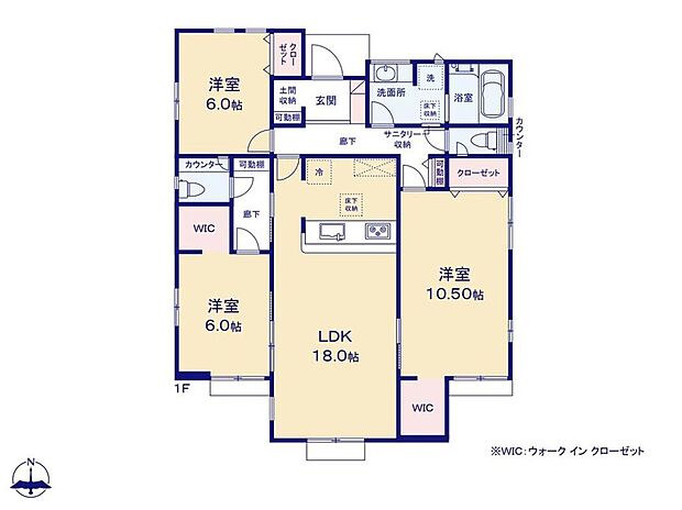 (１号棟)、3LDK、土地面積230.08m2、建物面積98.54m2