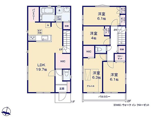 (1号棟)、4LDK、土地面積110.15m2、建物面積100.2m2