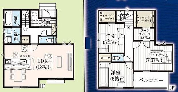 (１号棟)、3LDK、土地面積103.86m2、建物面積97.29m2