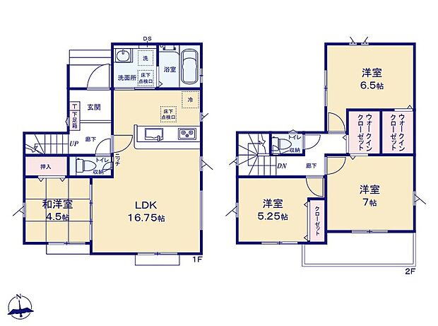 (１号棟)、4LDK、土地面積115.8m2、建物面積96.46m2
