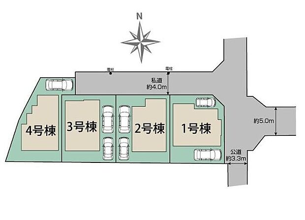 全棟敷地３４坪超え！カースペース１～２台完備。周辺は第一種低層住居専用地域で落ち着いた住宅街です。