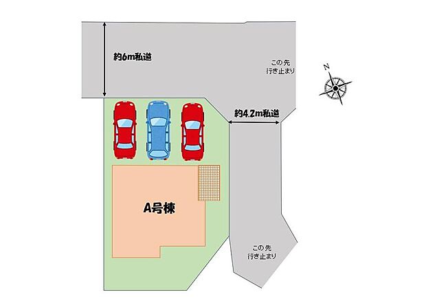 角地の開放感のある立地です♪カースペース並列3台分ございます。(車種によります)