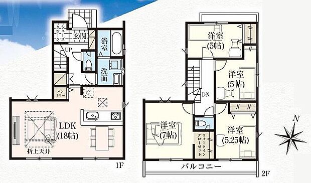 (１号棟)、4LDK、土地面積106.73m2、建物面積96.88m2