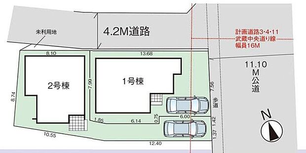 開放感のある前面道路。コンビニやスーパーなどのお買い物施設が徒歩圏内の便利な環境です♪