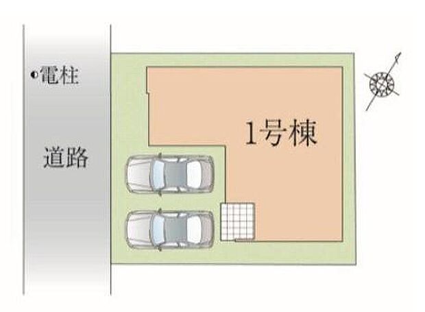敷地35坪、南西道路面のきれいな整形地です!カースペース並列2台分!自転車置き場としても活用できますね。