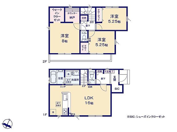 (１号棟)、3LDK、土地面積103.27m2、建物面積88.59m2