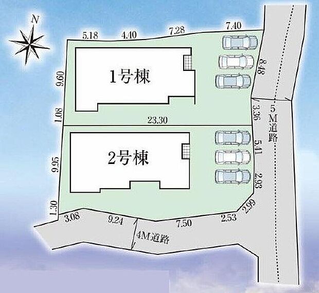 敷地ひろびろ77坪以上!カースペース3台可能!ゆとりの敷地でDIYやガーデニング、こどもプールなど楽しめそうですね♪