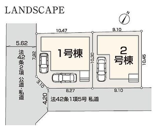 1号棟は南東×南西角地、2号棟は南東道路面、開放感のあるきれいな整形地です!国道や関越道へアクセスしやすくお車でのお出けもスムーズな立地です。