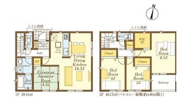 【4LDK】☆全居室南向き☆
立地を活かして全居室を南向きに配置！大きな窓からたっぷりと陽射しを取り込めます♪全居室収納も完備していますのですっきりとお住まいいただけます♪