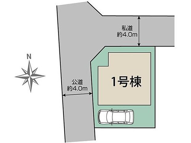 【全体区画図】北×西道路の整形地！敷地を有効活用できます。周辺は第一種低層住居専用地域で落ち着いた住環境です。