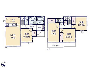 ☆南面バルコニー☆
２部屋から出入り可能です。広々としており、たっぷりの洗濯物も一度に片付きます♪ 