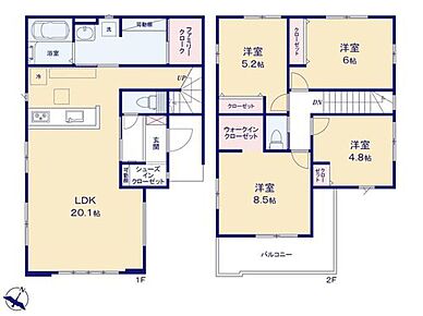 ☆２０帖超えのひろびろＬＤＫ☆
南向きのＬＤＫは採光良好な空間。ＬＤＫ横にはファミリークローク、玄関ＳＩＣ、主寝室にはＷＩＣと収納もたっぷりございますので、すっきりお住まいいただけます♪ 