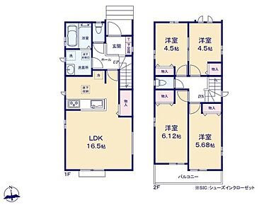 ☆収納豊富な間取り☆各洋室に収納を設置！リビング収納は掃除用具や文房具などをしまうのに便利です。収納を置かずに済むのでお部屋を広くお使いいただけます♪ 