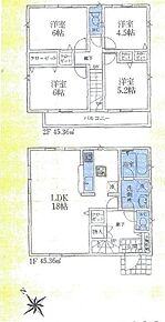 ☆１８帖ひろびろLDK☆三面採光で風通しも爽やかに、居心地良くお過ごしいただけそうです。ゆとりの広さのLDKはソファを置いても余裕があるので、ご家族みなさまでゆったりとお過ごしいただけます♪ 