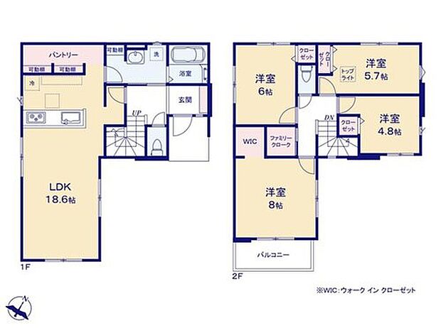 【4LDK】☆大きなパントリー☆
ミネラルウォーターや調味料などの置き場所に最適です♪普段使わない調理器具の収納にも便利です。