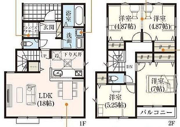 【3LDK】☆玄関シューズクローク付き☆ベビーカーやアウトドア用品などお部屋に持ち込みづらいものを収納できるSIC付き。扉付きで玄関をすっきり見せられます。