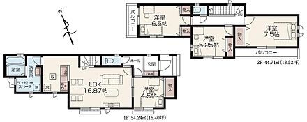 ☆全居室南西向き☆敷地の広さを活かして、全居室を南西向きに配置。開口部を多く設けていますので、陽射しをたっぷり取り込めます。陽当たりの良いお住まいをお探しの方におすすめです。 