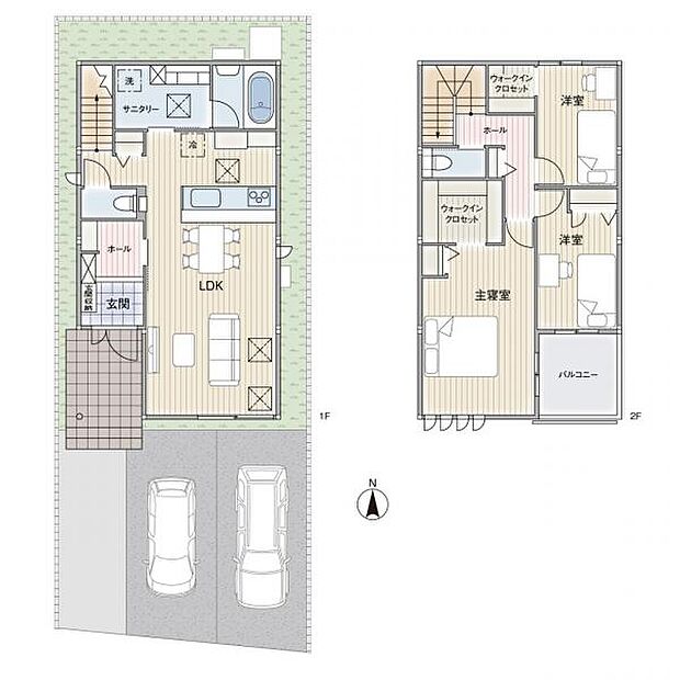 【参考】G号地モデルプラン3590万円［税込］※その他附帯工事（屋外給排水電気引込、地盤補強、外構など）1000万円［税込］が必要となります。 ※家具・エアコン・車は費用に含みません。