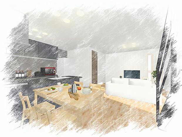 広々ゆったりした空間で家族の憩いの場に最適なリビング♪※完成イメージパース