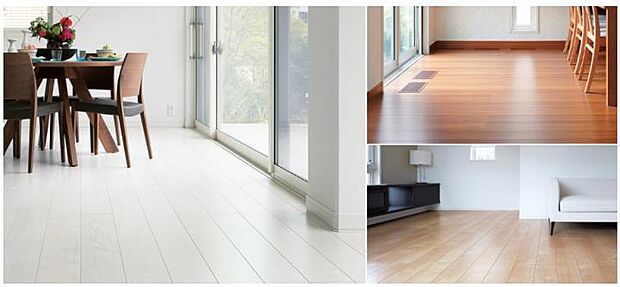 【【HDフローリング】】優れた表面性能と意匠性を併せ持つ、木目印刷化粧シート仕様のフローリング。長期間ワックスがけが不要です。※イメージ写真