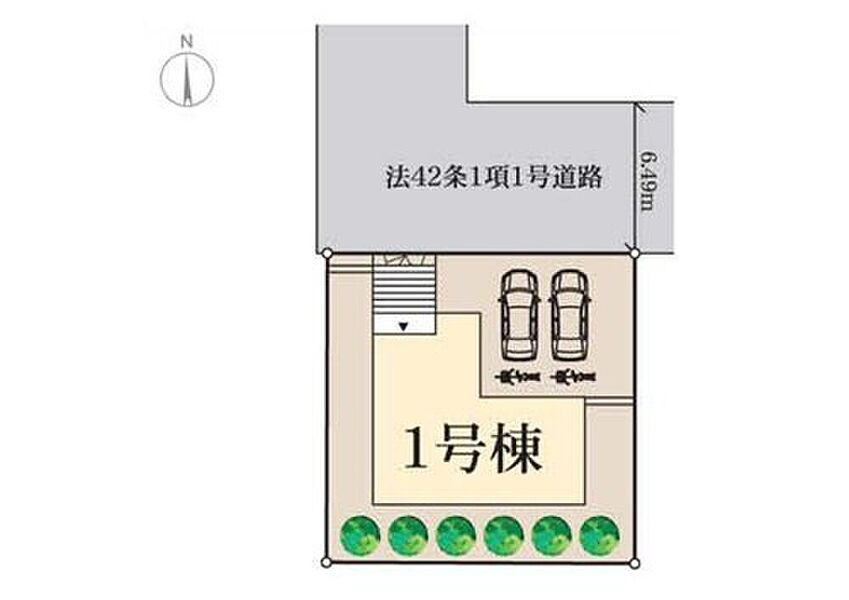 閑静な住宅街！敷地面積はゆとりの54坪！カースペースは車種により並列2台分！