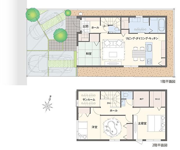 【2号棟】将来2部屋に間取り変更可能な広々とした洋室がある住まい