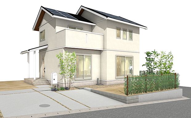 外観-Ｃ棟※完成予想図（CG）です。形状・色彩・植栽等は実際とは異なる場合があります。建物の色調や質感、外構の植栽等、実際とは異なる場合がありますのでご了承のほど、宜しくお願いいたします。