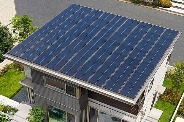 【太陽光発電システム】ソーラー発電で月々の光熱費が抑えられます。※メーカーのモデルチェンジにより、形状が変更となる場合があります。