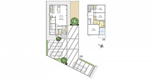 【3LDK】B棟間取図/記載の自動車は価格に含まれません
