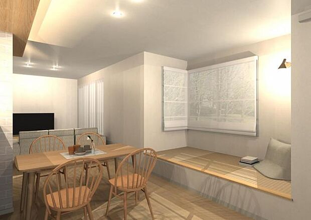 【B棟完成予想図】図面をもとに描き起こしたもので実際とは多少異なります。家具・家電・小物は配置例を示したもので販売価格には含まれません。