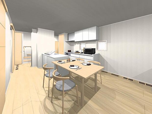 【B棟】ダイニングキッチンイメージパース