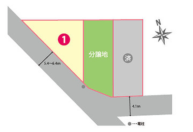 南西道路に面し、陽当たり・通風良好！前面道路は最大約6.4mと幅広いため、お車の出し入れもスムーズです。開放感あふれる立地で、家族のプライバシーを守りながら、明るくのびのびとした暮らしを叶えませんか。