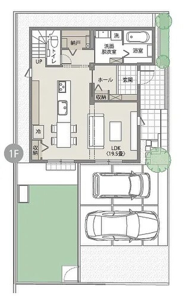 【3LDK】※間取りにある家具、調度品、植栽、自動車は価格に含まれません